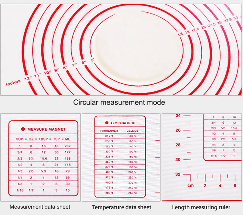 pastry mat with measurements